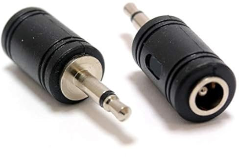 Adaptador de Corriente CC de 5,5mm x 2,1mm Enchufe en Linea a convertidor de Corriente coaxial de Enchufe Mono Jack de 3,5mm para Equipos de CCTV, Camara de videovigilancia, Luces LED, portatil, PC