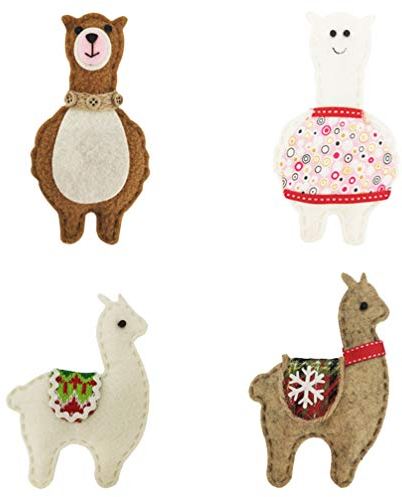 BESPORTBLE 4 Stücke Christbaumschmuck Alpaka Figuren Baumschmuck Weihnachtsanhänger Weihnachtsbaum Anhänger Weihnachten Ornamente für Urlaub Xmas Deko
