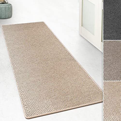 Floordirekt Teppichläufer Kalkutta - Sisaloptik - Tiger-Eye-Design - Teppich Läufer Wohnteppich Flurläufer Küchenläufer (Beige, 100 x 250 cm)