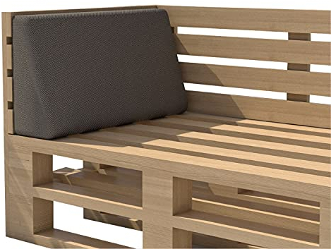 chilly pilley Palettenkissen Gartenkissen Wasserdicht Palettenauflage Palettenpolster Indoor Outdoor Waschbar Abnehmbar Sitzkissen Rückenkissen (Seitenkissen 60x40x10/20, Grau)