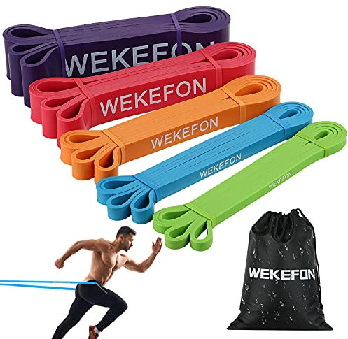 WEKEFON Pull Up Assistance Bands Set di 5-170lbs Thick Heavy Duty Resistance Bands for Men & Women, Exercise Bands Stretch Training Band for Body Training Crossfit Mobility Fitness Assist Bands Set di