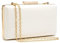 Dasein Borse da sera da donna pochette da festa formale frizioni da sposa borse da cocktail prom borse, 1-vernice Bianco, Medium