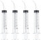 4 PCS Dental Irrigation Syringe 12cc Disposable Graduated Cleaning Oral Irrigator With Curved Tip for Tonsil Stones - Feeding Injection Tool