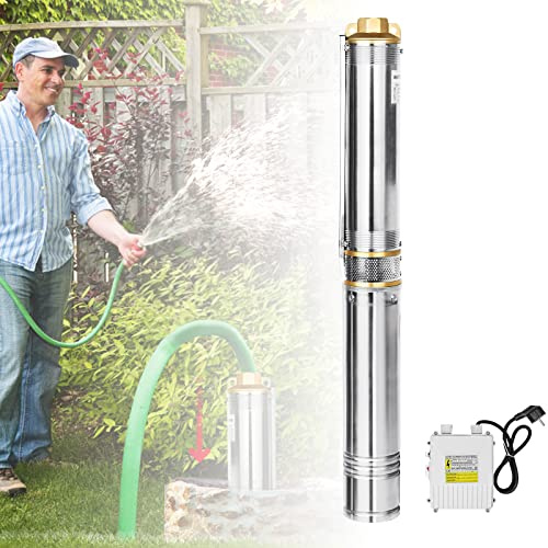 LARS360 Tiefbrunnenpumpe 4 Zoll 1,1 kW - Brunnenpumpe Edelstahl sandkompatibel bis 4.000 l/h Förderleistung, Sandkontrolle Tauchpumpe Durchmesser 92 mm