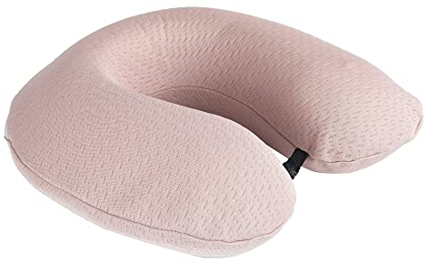Komfortec Reisekissen, 100% Visco-Memory Schaum Nackenhörnchen, Oeko-TEX-zertifiziertes Reisekissen, Nackenkissen - Stützkissen - Travel Pillow, Leicht, Rosa