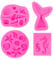 4 Moldes de Silicona para Fondant, Moldes de Cola de Sirena, Marina Animales 3D Moldes Fondant Decorativo para Modelado Azúcar, Pastel Borde Decoración, Adorno Pasteles, Manualidades Proyectos