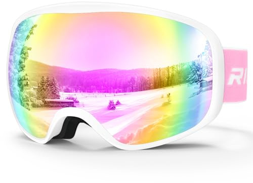 RIOROO Kids Ski Goggles, Toddler Snowboard Goggles for Boys Girls Aged 3-14, 100% UV Protection OTG Ski Goggles