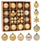 Fouriding 42 Stücke Weihnachtskugeln Kunststoff Christbaumkugeln Hängende Dekoration für Weihnachtsbaumschmuck Dekoration (Gold)