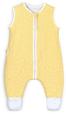 Ehrenkind® Baby Sommerschlafsack mit Füßen 1.0 TOG aus weicher OEKO-TEX zertifizierter Bio-Baumwolle | Sommer Schlafsack | Baby Schlafsack Gr. 80 Vanille-Weiß Pusteblume | 1 Tog