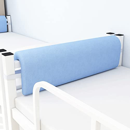 ZCXRYFL Upholstered Headboard Cushion Support Pillow King Size Single Double Backrest Cushion, Wooden/Metal Iron Bed Reading Pillow Breathable Cotton Linen Removable Headboard Bolster(70x25x5cm,Blue)