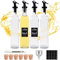FNLLC Bouteille d'huile 4 pièces,bouteille en verre 500ml,bouteilles de vinaigre et d'huile,verre de qualité alimentaire sans plomb avec étiquette,bouchon verseur d'huile,pour liqueurs et vinaigres