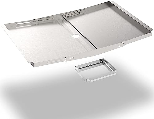 XGXHIN Griglia Regolabile da 27-33,Parti di Ricambio in Acciaio Inossidabile,Vassoio per Il Grasso della griglia con vaschetta di Raccolta,per leccarda per Barbecue all'aperto