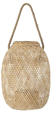 Musu Laterne mit Glas, Natur, Bambus; D25xH30 cm