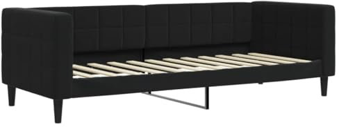 vidaXL Tagesbett, Gästebett 2-in-1, Sofabett Schlafsofa für Schlafzimmer Wohnzimmer, Bettsofa Sofa, Modernes Design, Schwarz 80x200cm Samt