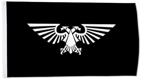 2but Imperium of Man Flagge, für drinnen und draußen, 90 x 152 cm, Schwarz