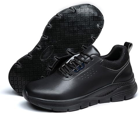 XYHAOAI Kochschuhe Küche Arbeitsschuhe Koch Schuhe rutschfeste Wasserfeste Herren und Damen Berufsschuh,Schwarz,43 EU