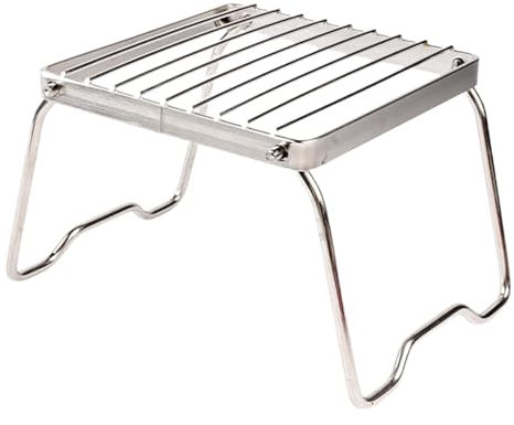 Barbacoa plegable para hogueras, parrilla para hogueras con diseño plegable, parrilla de acero inoxidable de alto rendimiento para camping sobre el fuego, parrilla para hogueras, accesorios de cocina