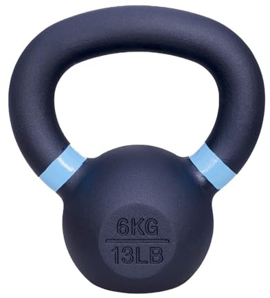 ForzaFit Gusseisen Kettlebell mit Farbmarkierung - Schwarz - Kugelhantel Gewicht aus Gusseisen - Verschiedenen Gewichten (b) 6 kg)