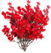 Töpfe Pflanzen am ganzen, Seidenblumen, getrocknete Blumensträuße, Hochzeit, Restaurant, Dekoration, Büro, Party, Hochzeit, Neujahr Girlande Balkon Stoff (Red, One Size)