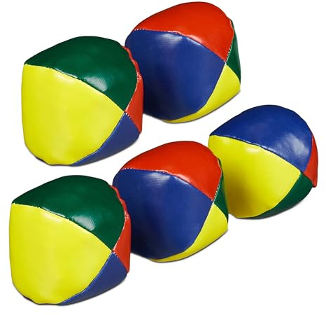 Relaxdays Jonglierbälle, 20er Set, Ø 65 mm, Anfänger & Profis, PVC, Sandfüllung, Jongliersäcke Kinder & Erwachsene, bunt