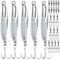 Realure 5 Stück Angelköder Set, Metall Blinker Angelköder Set mit 20 Angelwirbel Karabiner, Forellen Blinker Angeln mit Dreifachhaken, Spinnerbait für Salzwasser Süßwasserforellen Bass Lachs Angeln