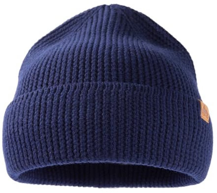 TOP-EX 100% Merino Mütze, Warme Wintermütze für Herren und Damen, Strickmütze, Beanie für Männer, Outdoor Sportmütze, Wollmütze für Wandern, Skimütze für Laufen Blau XL/XXL
