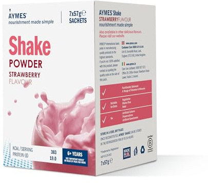 AYMES High Protein Shake - Strawberry - 42 Servings | High Protein Nutritional Powder, Milkshake-Style, Gluten Free, Vegetarian, Halal & Kosher
