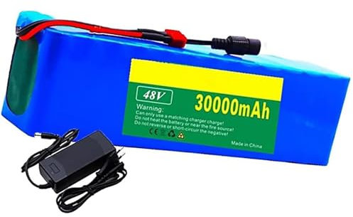 BDBLFLTZ 48V 30 Ah Lithium-Akkupack, Lithium-Ionen-Akku für E-Bike 13S3P, Lithium-Batterie, für Elektrofahrräder, Roller, mit Ladegerät 54,6V 2A T