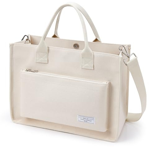 KALIDI Shopper Tasche Damen Groß Arbeitstasche Handtasche Crossbody Bag | Canvas Damen Umhängetasche Tote Bag für Arbeit Büro Reisen Einkaufen Schule