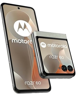 Motorola Razr 60 8, 256 Go, Smartphone debloqué, Interne : 6.9“ / Externe : 3.6“, Appareil Photo 50 MP avec IA, Batterie 4500 mAh, Lightest Sky (Blanc), Coque de Protection et câble USB C Inclus