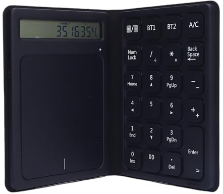XUMIUZIY -Nummernblock mit 23 Tasten, Faltbarer Ultradünner Kabelloser Ziffernblock mit Taschenrechner und Touchpad, für Tablet-Laptop-PC Winos OS X