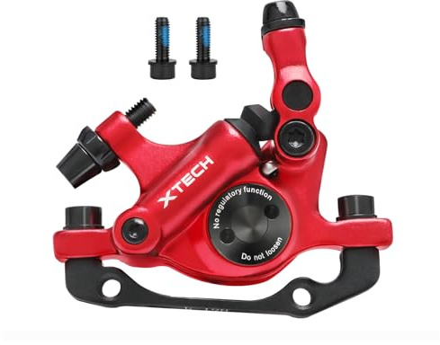 HillMiles MTB Étriers de Frein à Disque hydrauliques pour vélo, HB-100 Freins à Disque VTT Étrier Avant/arrière, Freins à Double Piston, pour vélos de Montagne, pliants et de Route (Avant, Rouge)