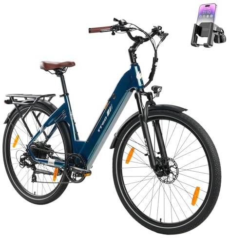 ttgo E Bike 28 Zoll Elektrofahrrad mit 250W Motor, 36V 20Ah Akku, 80–120 km Reichweite, Hydraulische Scheibenbremsen, Drehmomentsensor, 7-Gang, C3 PRO (Grün)