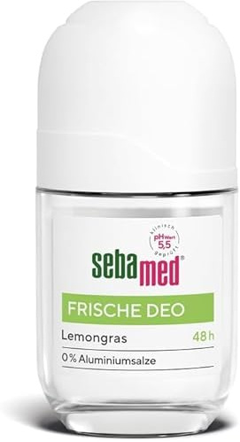 Sebamed Deo Roll-On Frische Deo Lemongras 50 ml, mit 48 Stunden Wirkung, ohne Aluminiumsalze, effektive Wirkformel mit Bisabolol, pH-Wert 5,5 stärkt den Hautschutzmantel (Packung mit 5)