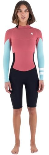 Hurley 2025 Air Neoprenanzug für Damen, langärmlig, Reißverschluss hinten, 2 mm, Spiced Coral