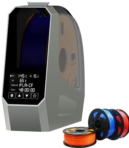 Filament Dehydrator, 3D Printer Filament Drying Box with 3.7-Inch Touch Screen, 360° 110W PTC Hot-Air Heating, 48-Hour Timing & 45 ℃ -70 ℃ Temperature Adjustment, Real-Time Humidity Monitoring