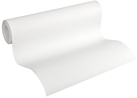 A.S. Création 336910 Vliestapete Meisterputz 15 m Alternative zur Rauhfaser Unitapete, 15 x 0,53 m, weiß