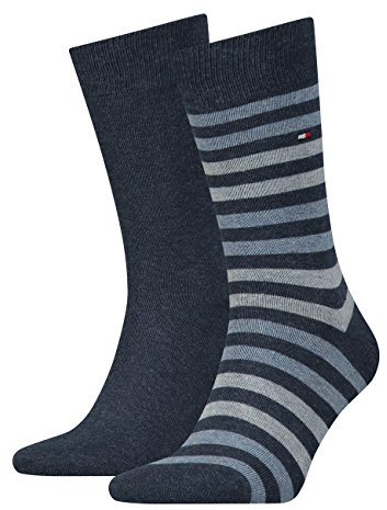 Tommy Hilfiger Herren Socken Duo Stripe 4er Pack, Größe:39-42;Farbe:Jeans (356)