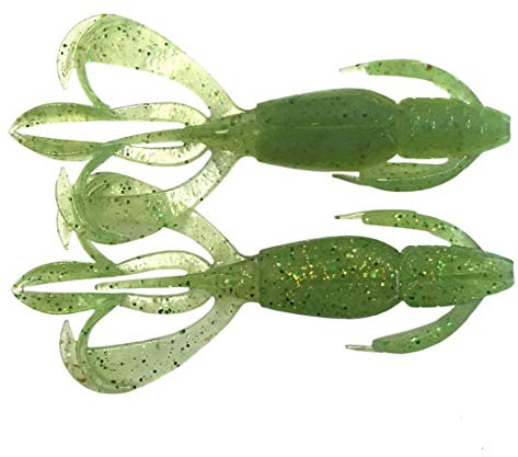 Keitech Crazy Flapper 2,8 3,6 Gummifisch Gummiköder Creature Bait Farbe 424 - Lime/Chartreuse, Größe 2,8 (ca. 7 cm)