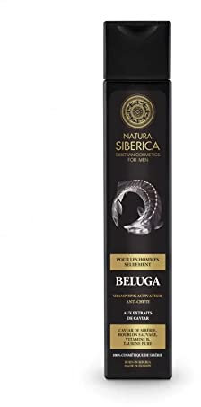 NATURA SIBERICA - Beluga Anti-Haarausfall-Shampoo für Männer - mit sibirischen Kaviarextrakten und Taurin - pflegt und stärkt das Wurzelhaar - mit wilden sibirischen Kräutern - 250 ml