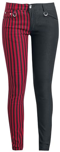 Banned Alternative Punk Trousers Frauen Stoffhose schwarz/rot