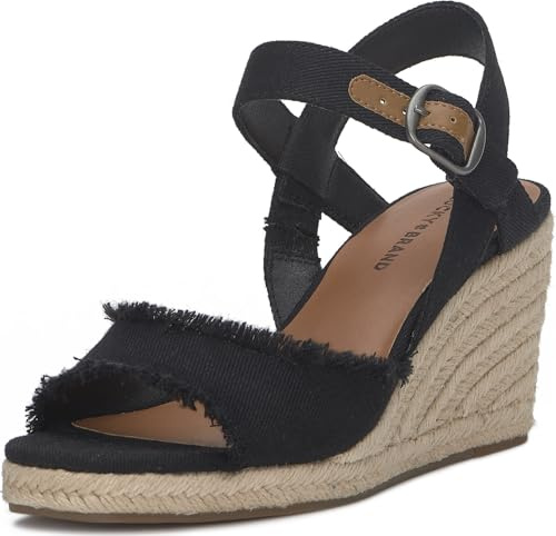 Lucky Brand Womens Mindra Espadrille Wedge Sandal, Black, 8 US