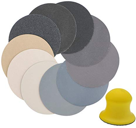 VIBRATITE 40PCS 3 Inch Wet Dry Sanding Discs, 80-7000 Grit | Silicon Carbide Abrasive, Hook & Loop Sandpaper, Assorted Grits, Sanding Block Included, Wood, Metal, Headlight Restoration