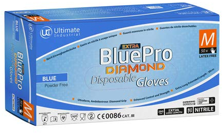 UCI DG-BluePro-Diamond Extra Nitrile Powder Free Gloves - Medium - Box of 50