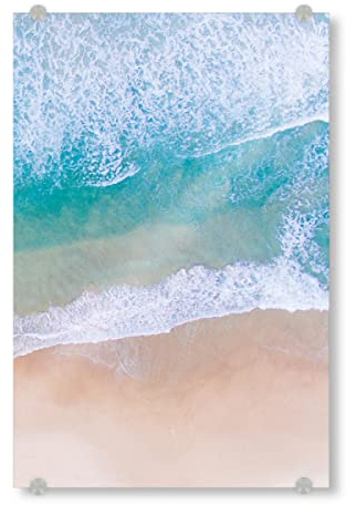 artboxONE Acrylglasbild 120x80 cm Reise/Strand und Meer Beach View - Right - Bild Strand drohnenaufnahme Meer
