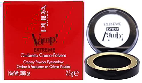 Pupa Milano Vamp! Extreme Eyeshadow 004 Extreme Black - Cremiger Puderschatten mit intensivem, metallischem Finish - Kreieren Sie atemberaubende, rauchige, schimmernde Augen-Looks - mischbare,