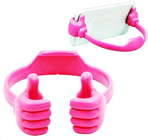 Support pour smartphone de bureau - bureau - support de téléphone - montre téléphone assis - universel - rose - compatible avec tous les téléphones mobiles - idée cadeau originale - pas cher