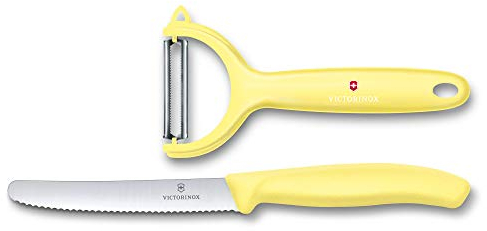 Victorinox 6.7116.23L82 Swiss Classic Set di coltelli da verdure da 2 pezzi, per pomodori e pelapatate, colore chiaro, acciaio inossidabile