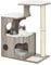 Feandrea Kratzbaum, 86 cm hoher Katzenbaum, Spanplatten-Katzenkratzbaum, mit Höhle, Liegeflächen, Säule und Sisal-Kratzmatte, waschbare Plüschkissen, Greige PCT070G01