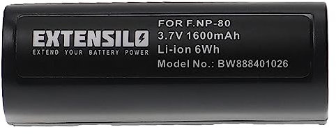 EXTENSILO batteria sostituisce Fujifilm NP-80 per fotocamera digitale DSLR (1600mAh, 3,7V, Li-Ion)